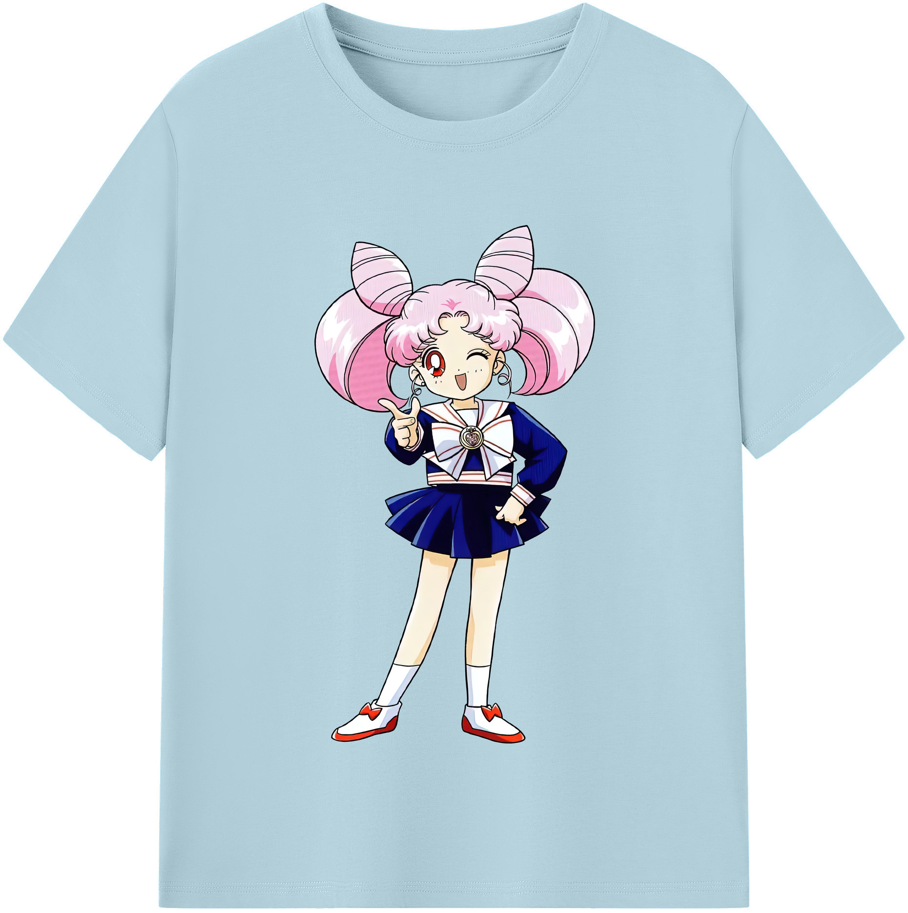 （画像用） 美少女戦士セーラームーン ちびうさ Sailor Moon Chibiusa Tsukino Usagi Small Lady Serenity 綿100％半袖Tシャツ（フロントプリント）